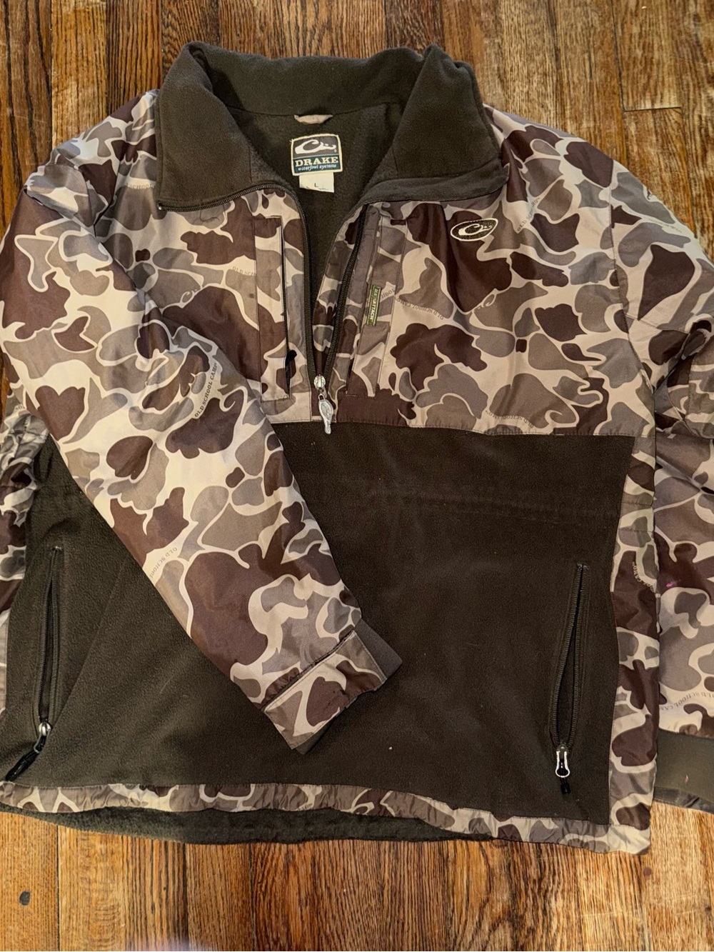 Drake Waterfowl Systems Fleece-Lined Pullover in Brown and Tan